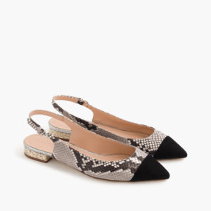 J.Crew Snakeprint Slingbacks